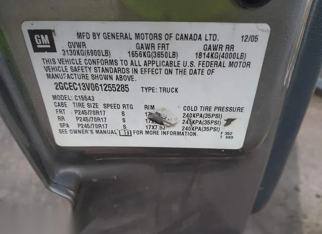 2GCEC13V061255285 2006 2006 Chevrolet Silverado 1500- LS 9