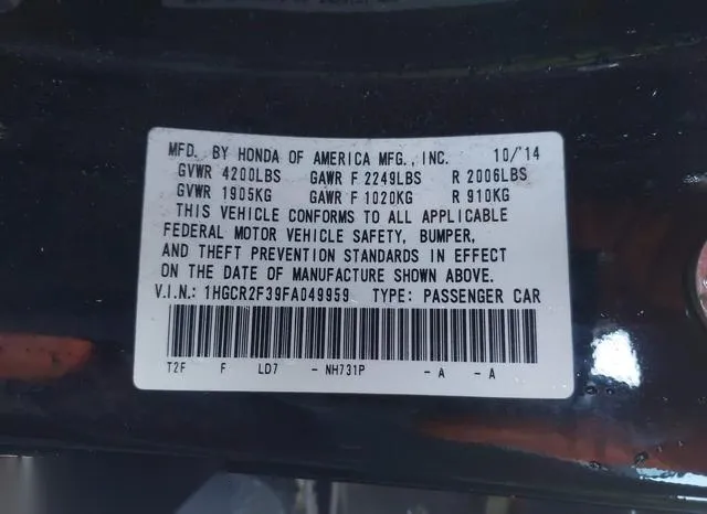 1HGCR2F39FA049959 2015 2015 Honda Accord- LX 9