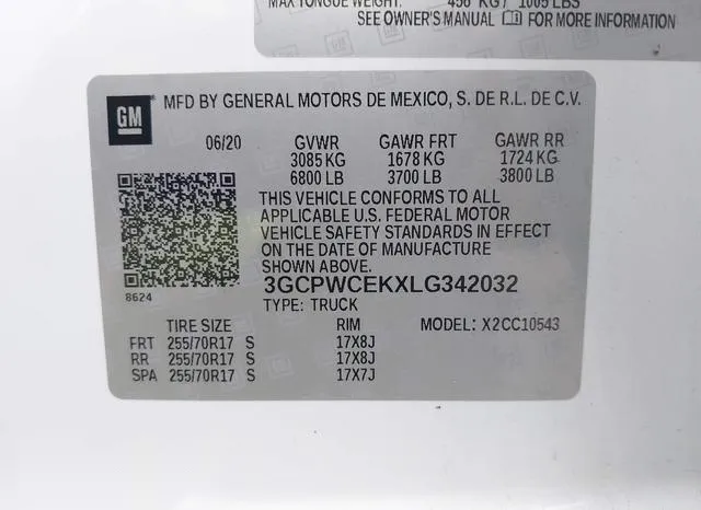 3GCPWCEKXLG342032 2020 2020 Chevrolet Silverado 1500- 2Wd 9