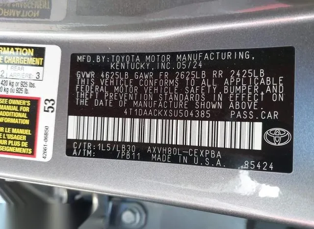 4T1DAACKXSU504385 2025 2025 Toyota Camry- Xse 9