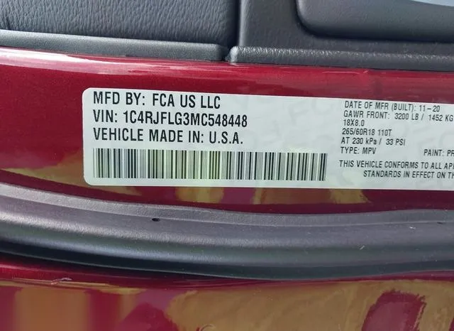 1C4RJFLG3MC548448 2021 2021 Jeep Grand Cherokee- Trailhawk 4X4 9