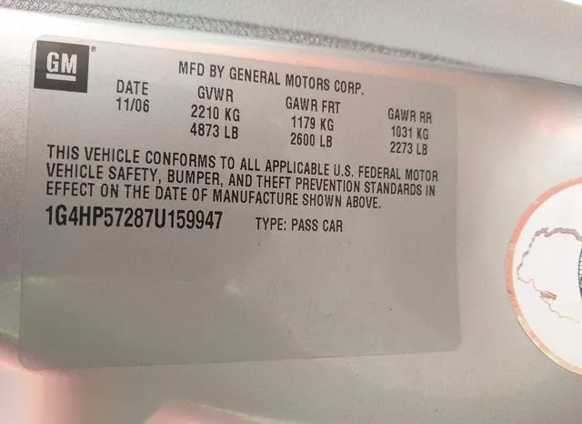 1G4HP57287U159947 2007 2007 Buick Lucerne- CX 9