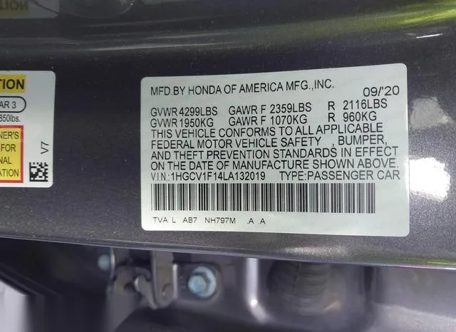 1HGCV1F14LA132019 2020 2020 Honda Accord- LX 9