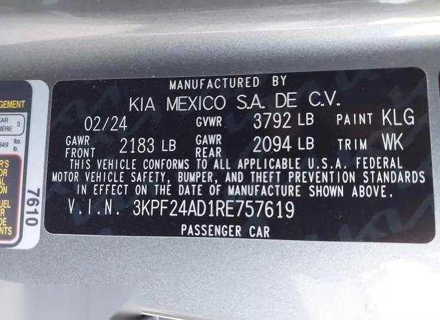 3KPF24AD1RE757619 2024 2024 KIA Forte- Lxs 9