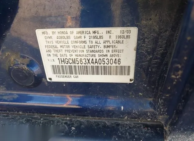 1HGCM563X4A053046 2004 2004 Honda Accord- Sedan LX 9