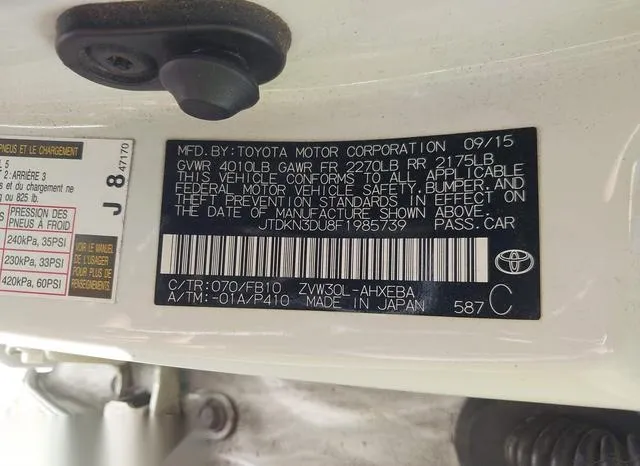 JTDKN3DU8F1985739 2015 2015 Toyota Prius- Two 9