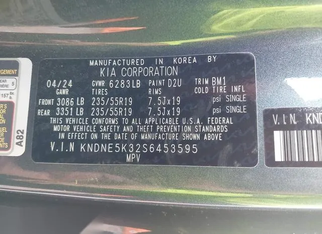 KNDNE5K32S6453595 2025 2025 KIA Carnival Mpv- Sx Prestige 9