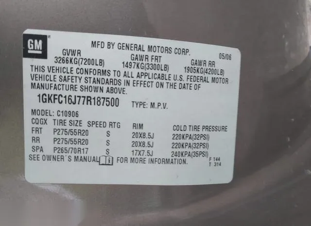 1GKFC16J77R187500 2007 2007 GMC Yukon Xl 1500- Slt 9