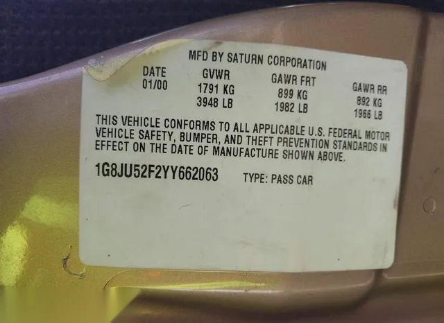 1G8JU52F2YY662063 2000 2000 Saturn LS- 1 9