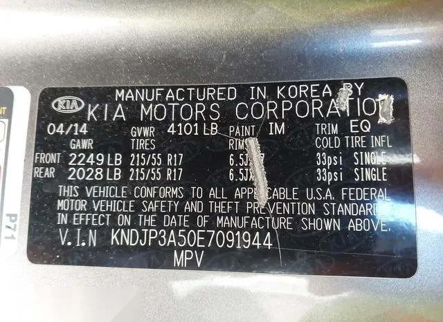 KNDJP3A50E7091944 2014 2014 KIA Soul- - 9