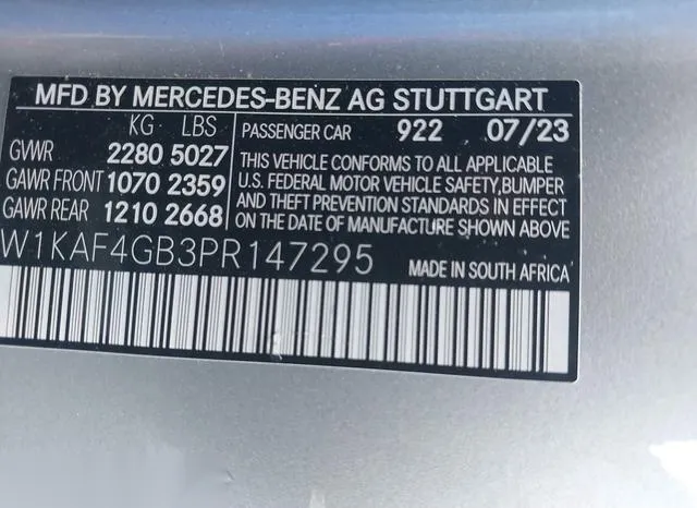 W1KAF4GB3PR147295 2023 2023 Mercedes-Benz C 300- Sedan 9