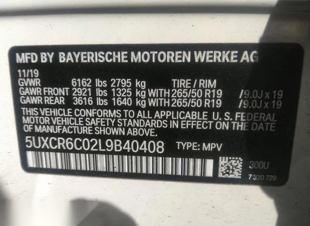 5UXCR6C02L9B40408 2020 2020 BMW X5- Xdrive40I 9