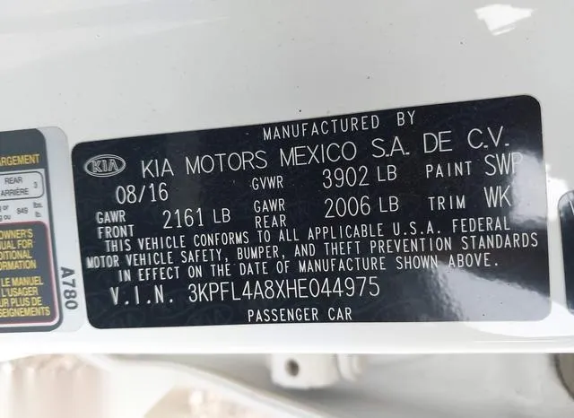 3KPFL4A8XHE044975 2017 2017 KIA Forte- EX 9