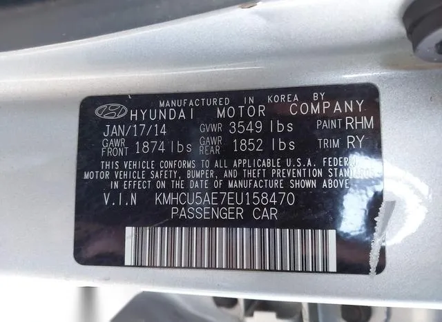 KMHCU5AE7EU158470 2014 2014 Hyundai Accent- SE 9