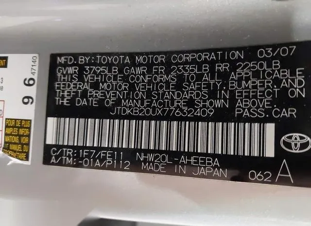 JTDKB20UX77632409 2007 2007 Toyota Prius- Touring 9