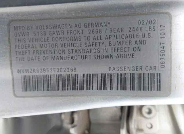 WVWZK63B52E382369 2002 2002 Volkswagen Passat- W8 9