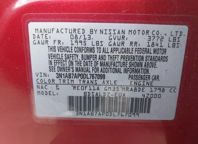 3N1AB7AP0DL767099 2013 2013 Nissan Sentra- SV 9