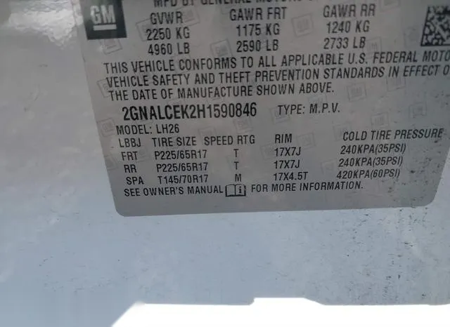 2GNALCEK2H1590846 2017 2017 Chevrolet Equinox- LT 9