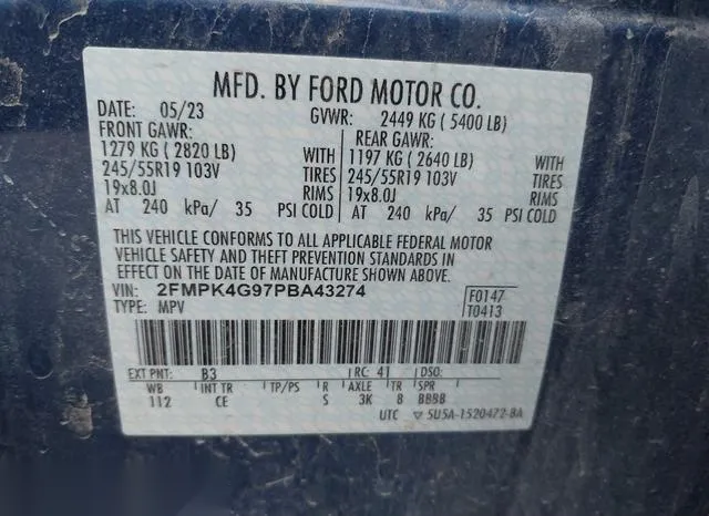 2FMPK4G97PBA43274 2023 2023 Ford Edge- SE 9