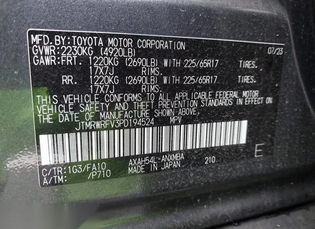 JTMRWRFV3PD194524 2023 2023 Toyota RAV4- Hybrid Xle 9