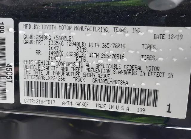 5TFCZ5AN8LX224266 2020 2020 Toyota Tacoma- Trd Off-Road 9