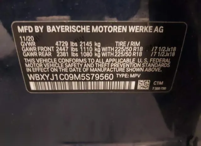 WBXYJ1C09M5S79560 2021 2021 BMW X2- Xdrive28I 9