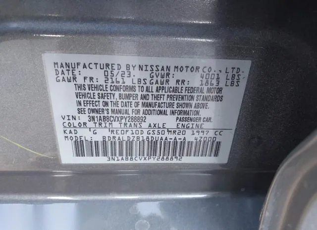 3N1AB8CVXPY288892 2023 2023 Nissan Sentra- Sv Xtronic Cvt 9