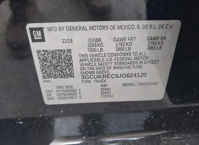 3GCUKREC5JG624120 2018 2018 Chevrolet Silverado 1500- 1LT 9