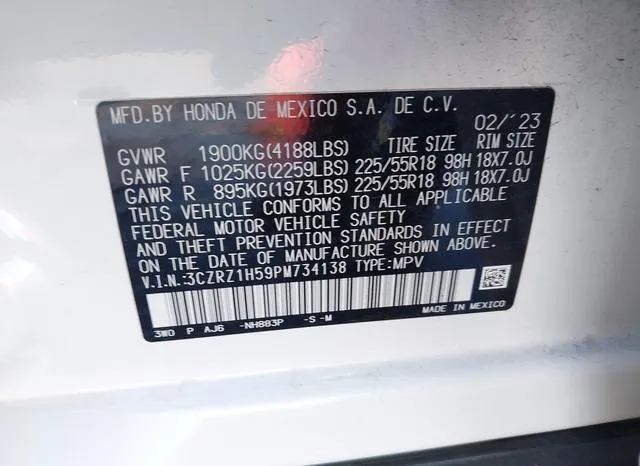 3CZRZ1H59PM734138 2023 2023 Honda HR-V- 2Wd Sport 9