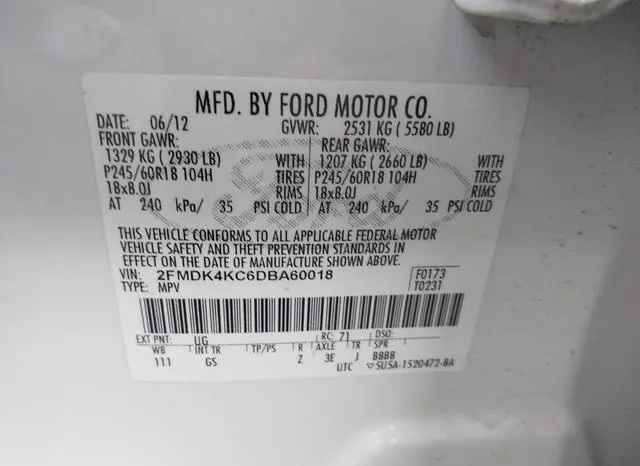 2FMDK4KC6DBA60018 2013 2013 Ford Edge- Limited 9