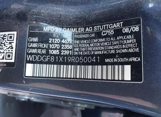 WDDGF81X19R050041 2009 2009 Mercedes-Benz C 300- Luxury 4Ma 9