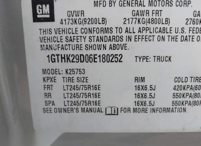 1GTHK29D06E180252 2006 2006 GMC Sierra- 2500hd Sle1 9