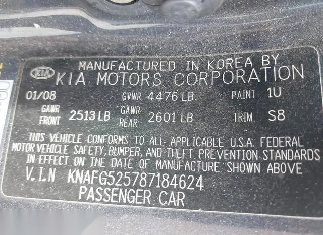 KNAFG525787184624 2008 2008 KIA Rondo- EX 9