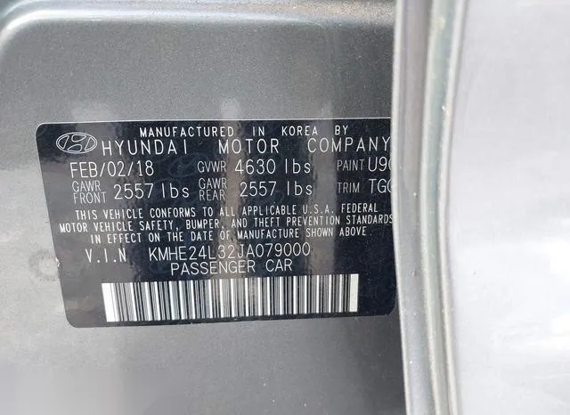 KMHE24L32JA079000 2018 2018 Hyundai Sonata- Hybrid SE 9