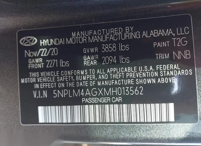 5NPLM4AGXMH013562 2021 2021 Hyundai Elantra- Sel 9