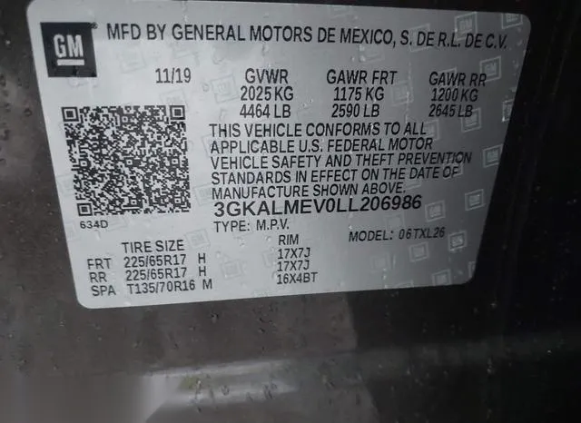 3GKALMEV0LL206986 2020 2020 GMC Terrain- Fwd Sle 9