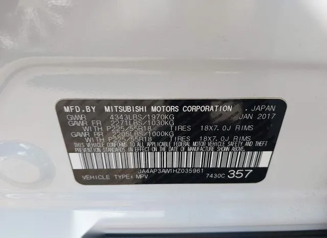 JA4AP3AW1HZ035961 2017 2017 Mitsubishi Outlander- Sport 2-4 SE 9