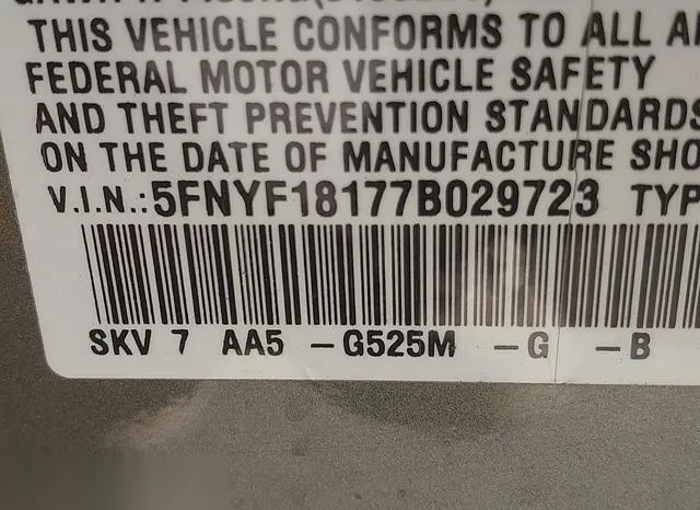 5FNYF18177B029723 2007 2007 Honda Pilot- LX 9