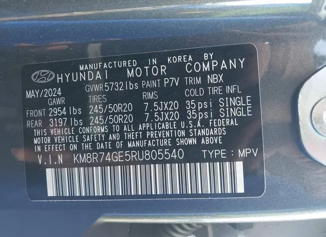 KM8R74GE5RU805540 2024 2024 Hyundai Palisade- Calligraphy 9