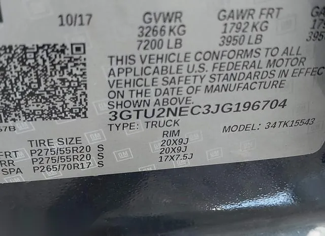 3GTU2NEC3JG196704 2018 2018 GMC Sierra- 1500 Slt 9