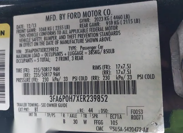 3FA6P0H7XER239852 2014 2014 Ford Fusion- SE 9