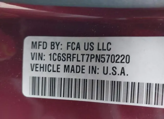 1C6SRFLT7PN570220 2023 2023 RAM 1500- Rebel  4X4 5-7 Box 9