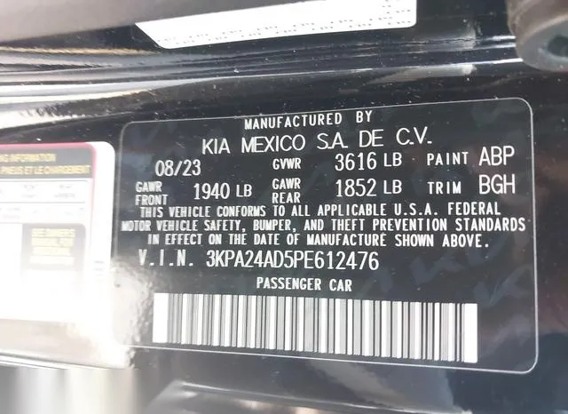 3KPA24AD5PE612476 2023 2023 KIA Rio- S 9