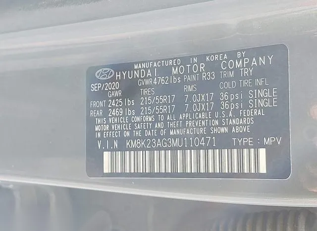 KM8K23AG3MU110471 2021 2021 Hyundai Kona- Electric Sel 9