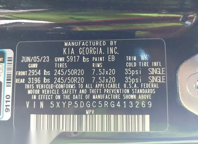 5XYP5DGC5RG413269 2024 2024 KIA Telluride- Sx X-Line 9