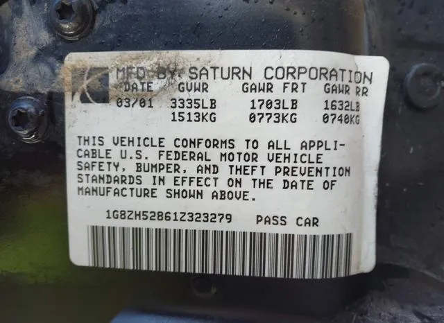 1G8ZH52861Z323279 2001 2001 Saturn SL- 1 9