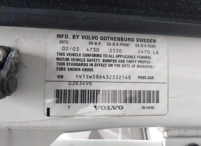 YV1SW58D432332148 2003 2003 Volvo V70- 2-4T 9