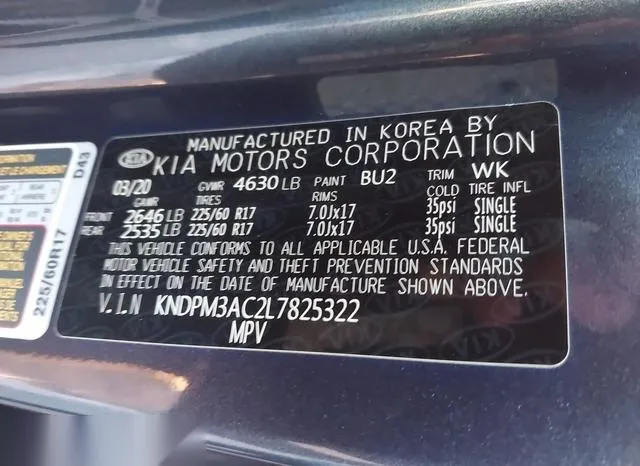 KNDPM3AC2L7825322 2020 2020 KIA Sportage- LX 9