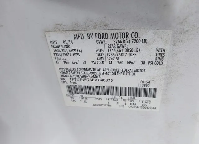 1FTNF1ET3EKD46875 2014 2014 Ford F-150- XL 9