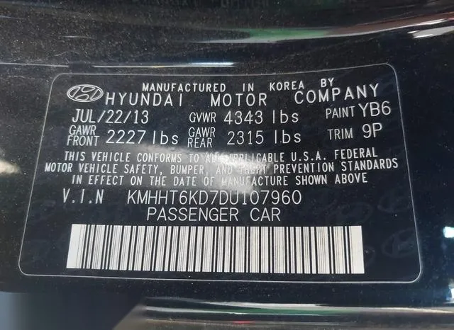 KMHHT6KD7DU107960 2013 2013 Hyundai Genesis- 2-0T Premium 9